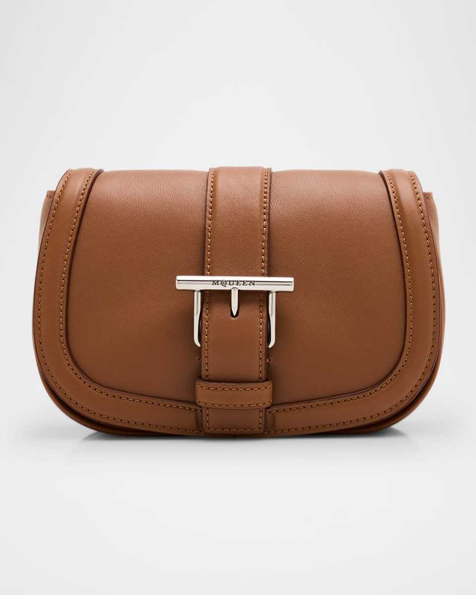 Mini T Bar Leather Saddle Crossbody Bag